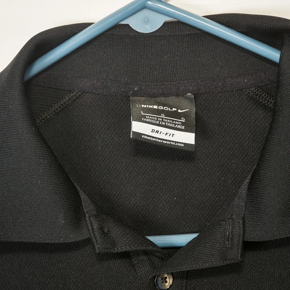 Nike‎ Golf Craftsman Polo Shirt Men's Large Black Dri Fit Embroidered Logo